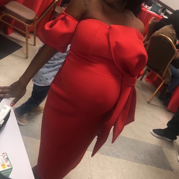 Red Big Bow Dress - Picture 2 of 4